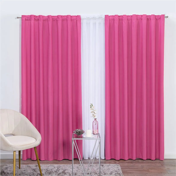 Cobertor Ligero Ultra Suave Coqueta Rosa + Cortinas Largas Neo Fiusha