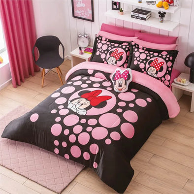 Cobertor Con  Borrega Minnie Black