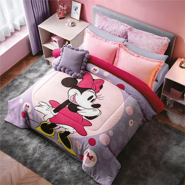 Cobertor Con  Borrega Minnie Cut
