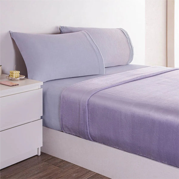 Cobertor Ultra Suave Ligero Lavanda + Juego De Sabanas Invernales