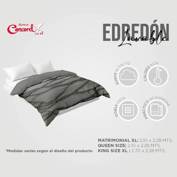 Edredón Grueso Bordado con Fundas Tufted Amber
