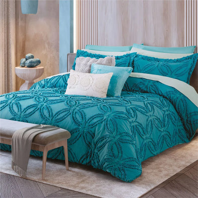 Edredón Grueso Bordado con Fundas Tufted Rania