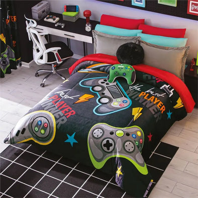Cobertor Con  Borrega Gamer Negro