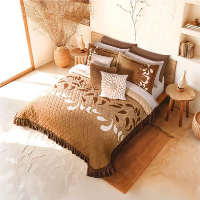 Colcha Neo Castaña con Fundas