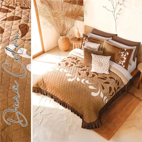 Colcha Neo Castaña con Fundas