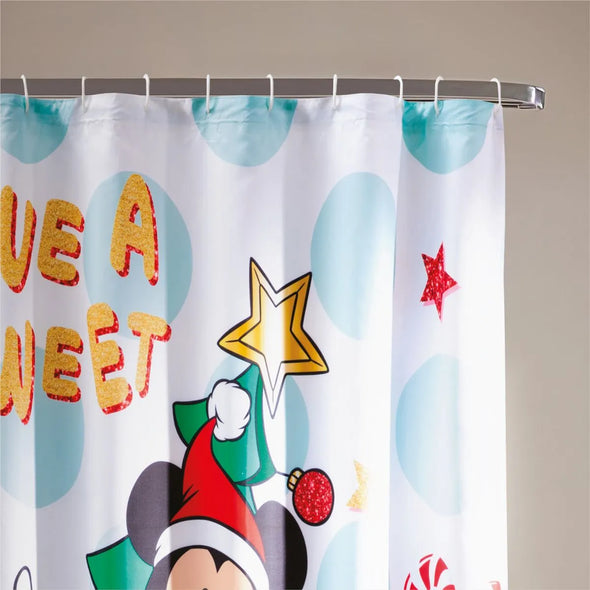 Cortina de Baño Impermeable Mickey Sweet Christmas
