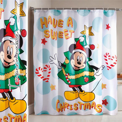 Cortina de Baño Impermeable Mickey Sweet Christmas