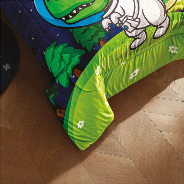 Cobertor Con  Borrega Dino Astronauta