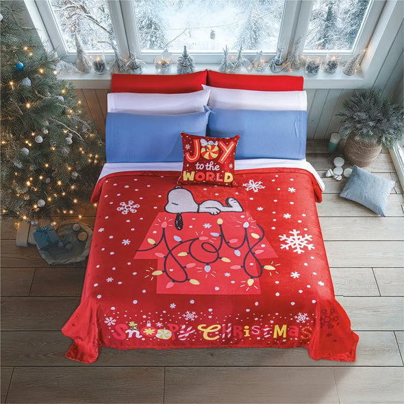 Cobertor ultra suave Snoopy Navidad