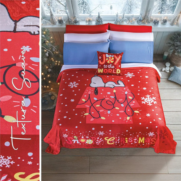 Cobertor ultra suave Snoopy Navidad