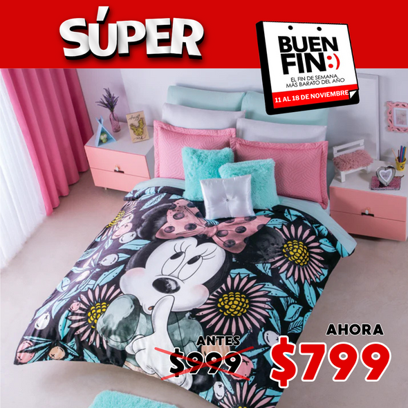 Cobertor Con Borrega Minnie Poetic