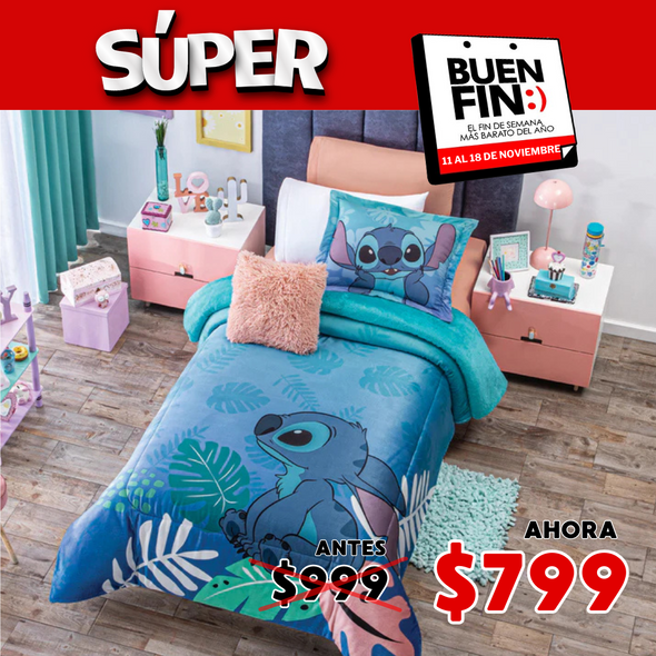 Cobertor Con Borrega Stitch Aloha