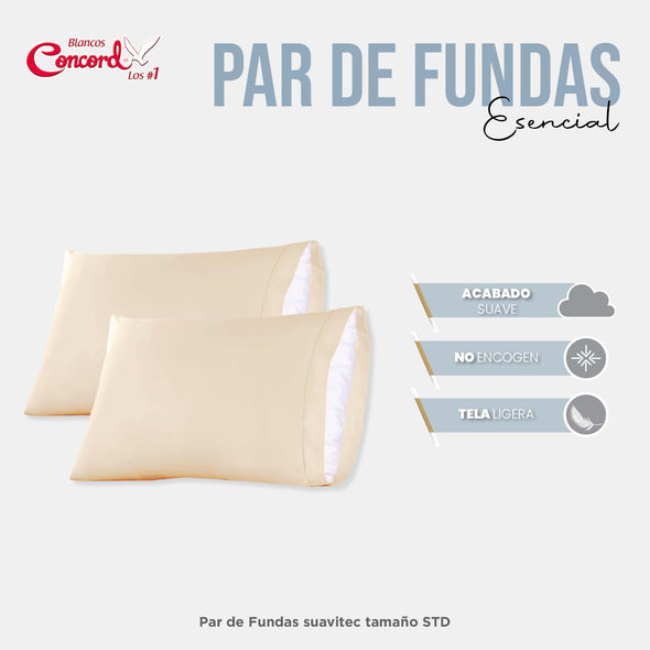 Par De Fundas Esencial Beige