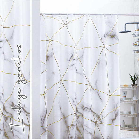 Cortina de Baño Impermeable Marmore