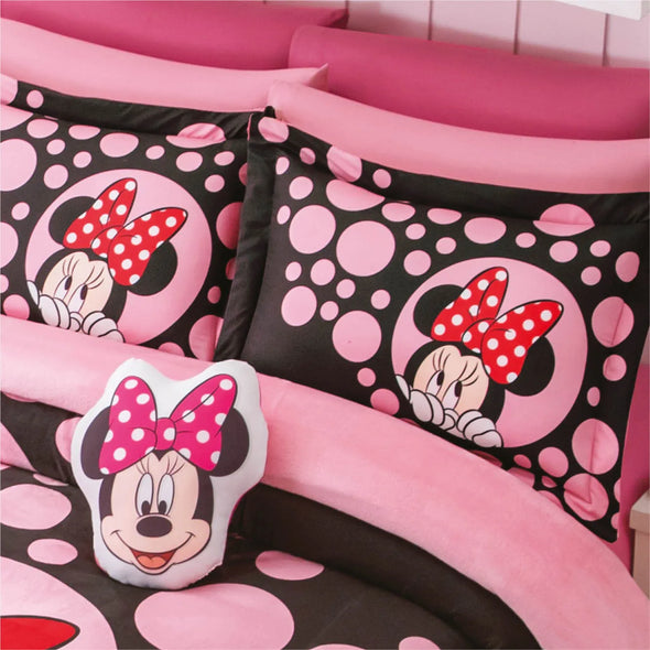 Cobertor Con  Borrega Minnie Black