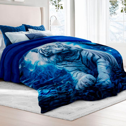 Cobertor de Borrega Serenity Jumbo Tigre Luna