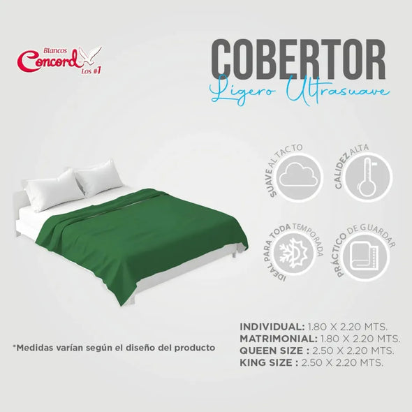 Cobertor Ultra Suave Ligero Verde