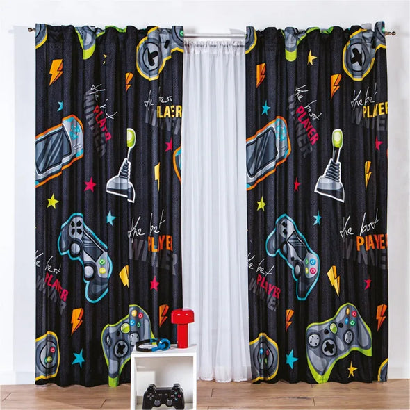 Cobertor Ligero Ultra Suave Gamer+Cortinas Gamer