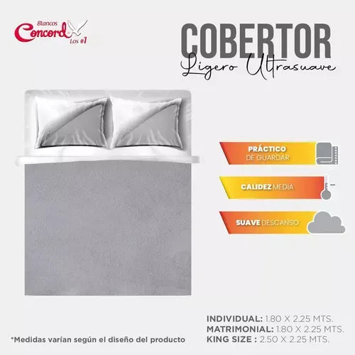 Cobertor Ultra Suave Ligero Gris