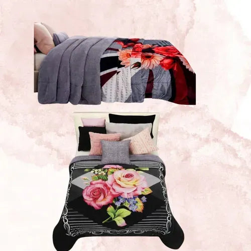 Pack de 2 Cobertores Premium Borrega Matrimonial