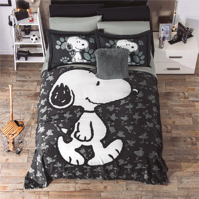 Cobertor Black Snoopy+Cojin Shaggy