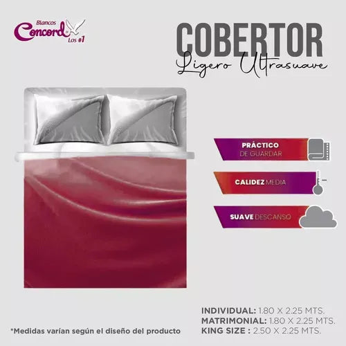 Cobertor Ultra Suave Ligero Vino
