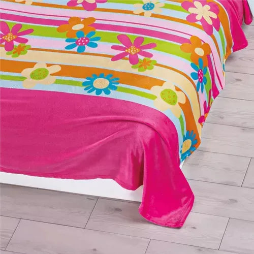 Cobertor Ligero Ultra Suave Coqueta Rosa + Cortinas Largas Neo Fiusha