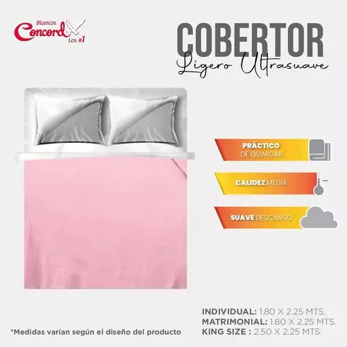 Cobertor Ultra Suave Ligero Rosa