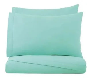 Cobertor Ultra Suave Ligero Beige + Juego de Sabanas Esencial Menta