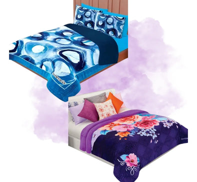 Pack de 2 Cobertores Premium Borrega Matrimonial