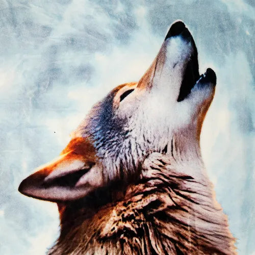 Cobertor de Borrega Serenity Jumbo Lobo Noche