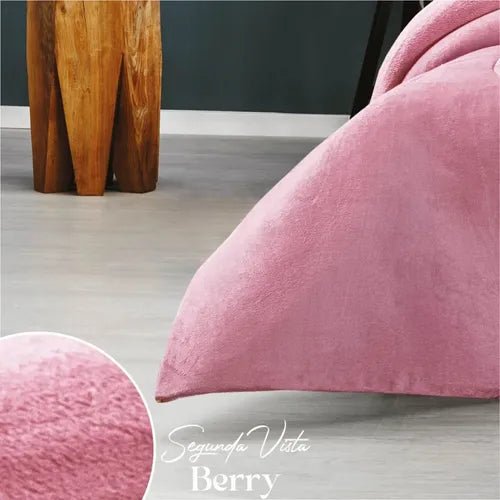 Cobertor Con  Borrega Berry