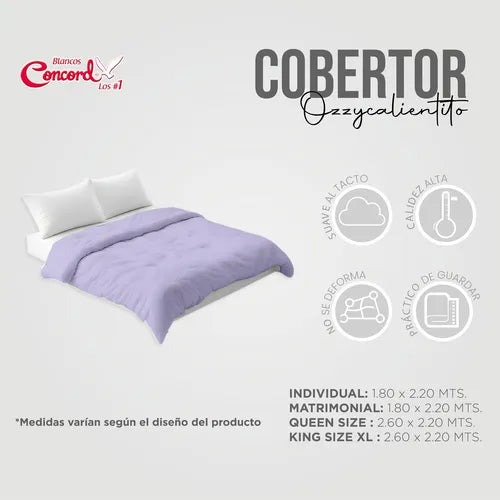 Cobertor Con  Borrega Lavanda