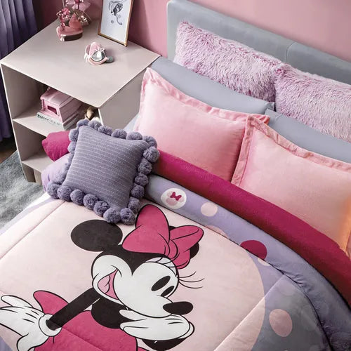 Cobertor Con  Borrega Minnie Cut