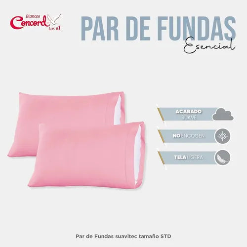 Par De Fundas Esencial Rosa