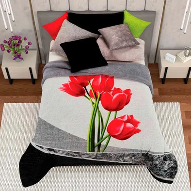 Cobertor de Borrega Serenity Jumbo Bondad Tulipanes