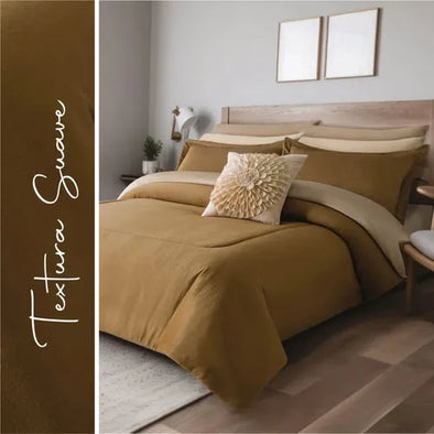 Cobertor Con  Borrega Caramel