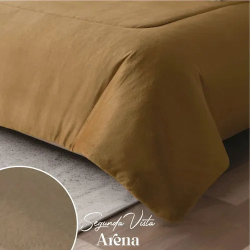 Cobertor Con  Borrega Caramel