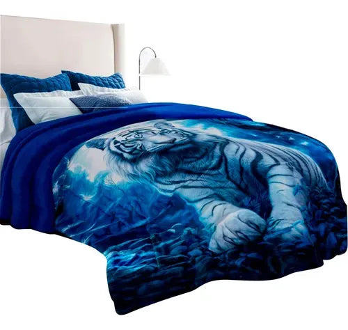 Cobertor de Borrega Serenity Jumbo Tigre Luna