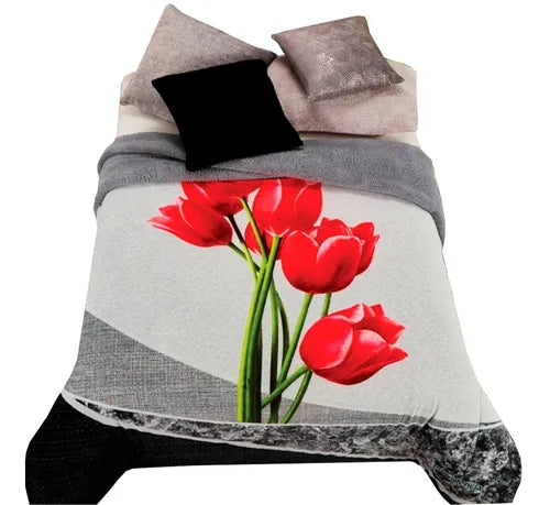 Cobertor de Borrega Serenity Jumbo Bondad Tulipanes