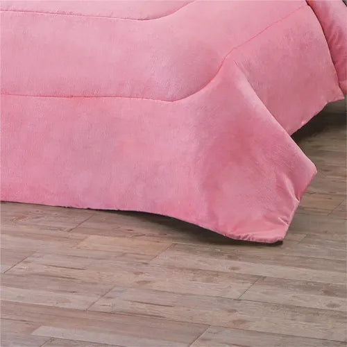 Cobertor Con  Borrega Rosa