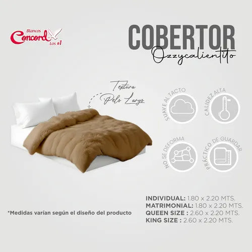 Cobertor Con  Borrega Caramel