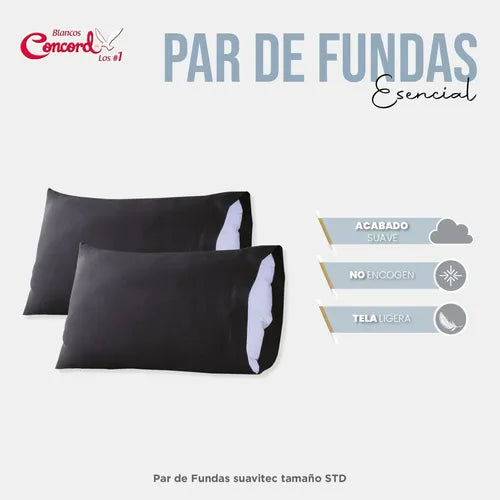 Par De Fundas Esencial Negro
