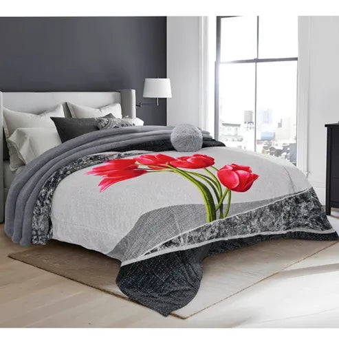 Cobertor de Borrega Serenity Jumbo Bondad Tulipanes