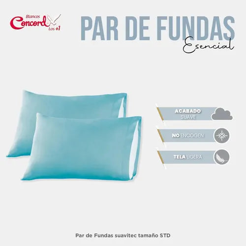 Par De Fundas Esencial Turquesa