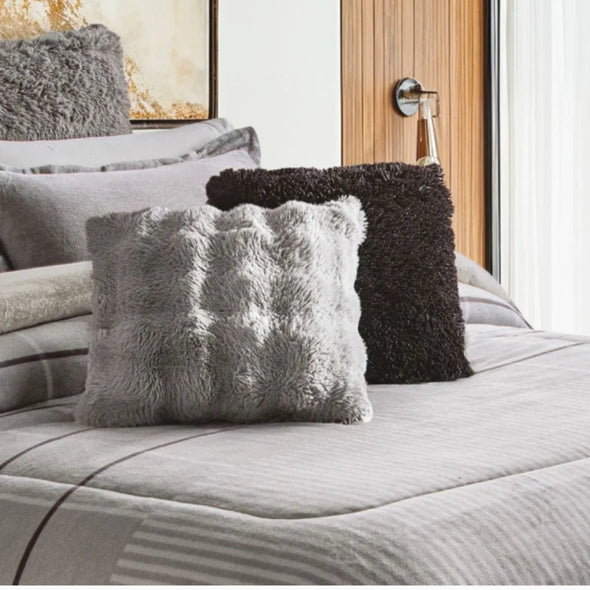 Cobertor Con  Borrega Gray