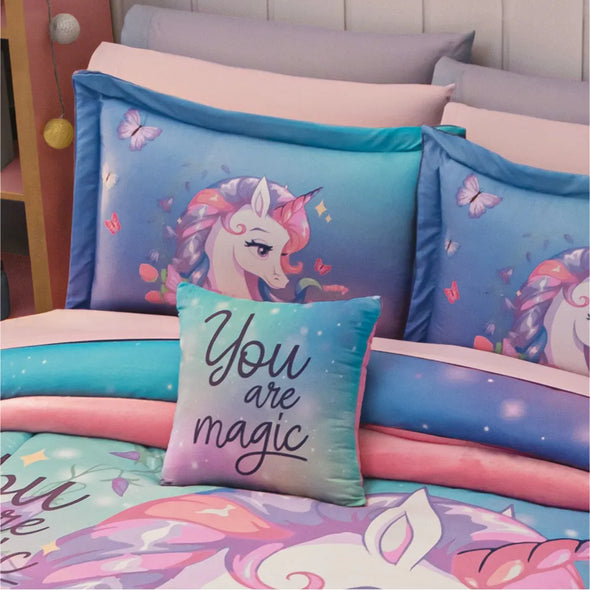 Cobertor Con  Borrega Unicornio Star