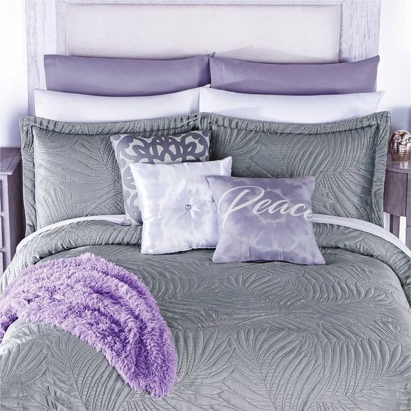 Edredón Velvet Gris con Fundas