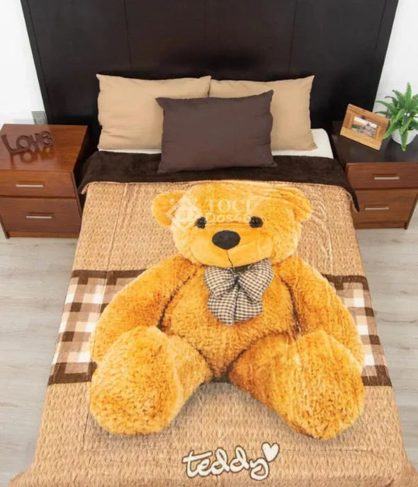 Cobertor Con Borrega Serenity Matrimonial Del Osito Teddy