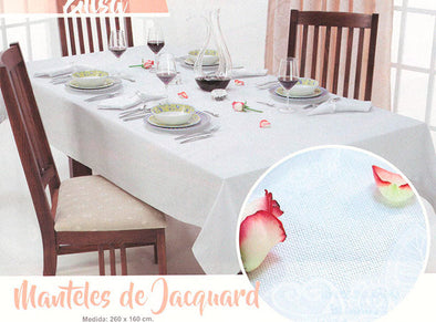 Mantel Jacquard Elisa Blanco
